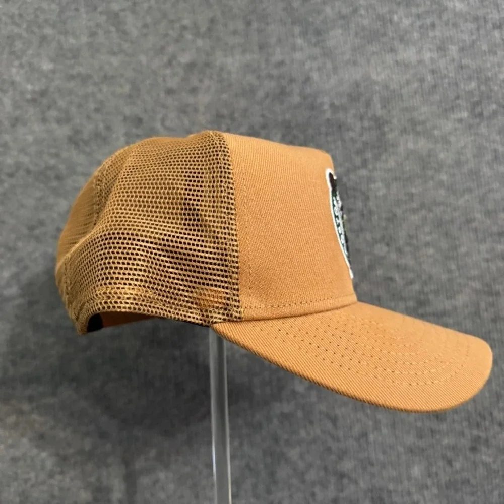 New Era 9FORTY Boston Celtics Trucker Hat Tan Wheat Snapback Mesh NBA Cap